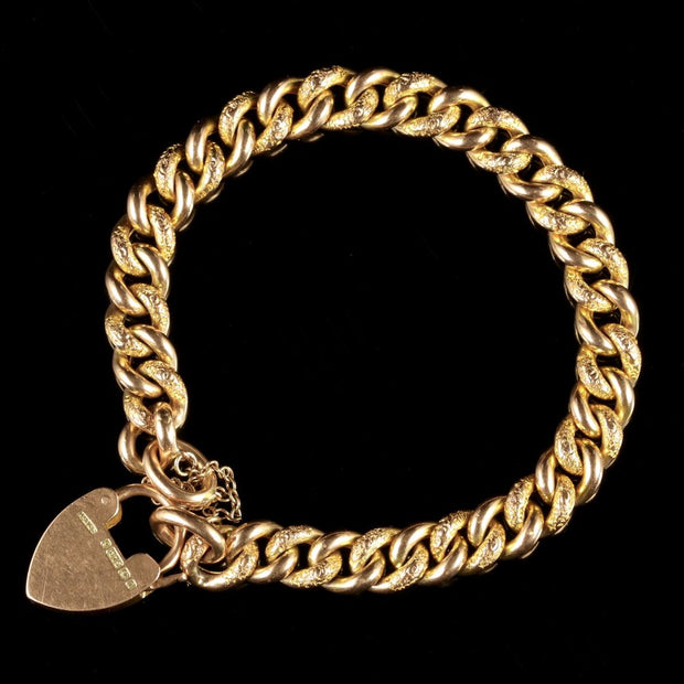 Antique Edwardian Fancy Bracelet 9Ct Gold Dated 1908