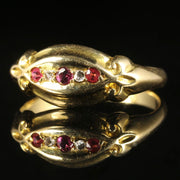 Antique Edwardian Ruby Diamond Trilogy Ring Dated 1909 Chester