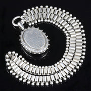Antique Edwardian Silver Locket And Collar Dated 1905