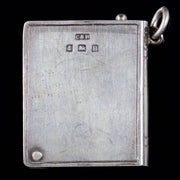 Antique Edwardian Stamp Case Pendant Silver Dated 1912