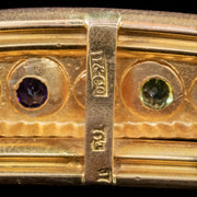 Antique Edwardian Suffragette Gold Bangle Amethyst Diamond Peridot Circa 1910