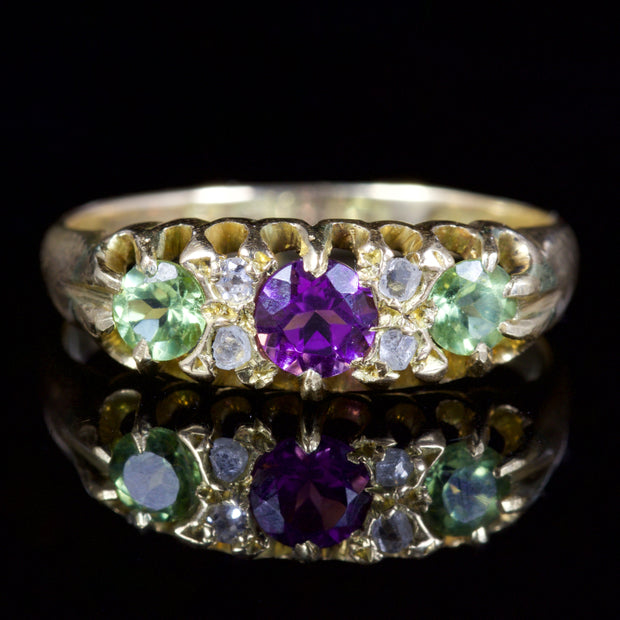Antique Edwardian Suffragette Ring 18Ct Dated Birmingham 1918