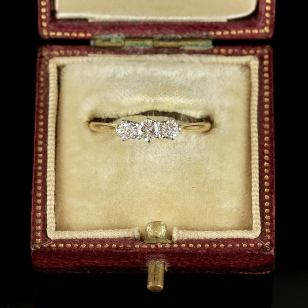 Antique Edwardian Trilogy Diamond Ring 18Ct Plat Circa 1915