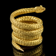 Antique Victorian 18Ct Gold Coiled Diamond Snake Bangle Circa 1875