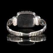 Antique Georgian Flat Cut Garnet Pearl Ring 18Ct Gold Circa 1800