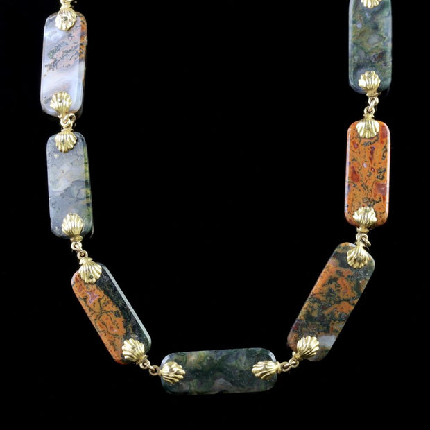 Antique Georgian Gold Scottish Agate Necklace Circa 1800