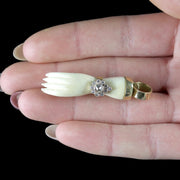 Antique Georgian Diamond Mudra Ivory Hand Pendant Circa 1760