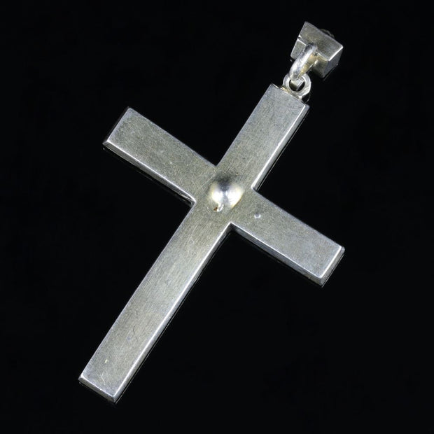 Antique Georgian Paste Cross Pendant Silver Circa 1800