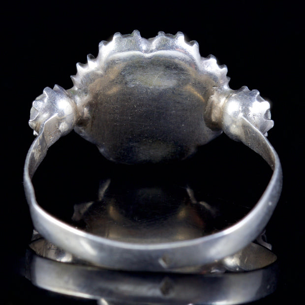 Antique Georgian Paste Stone Ring Silver Circa 1790