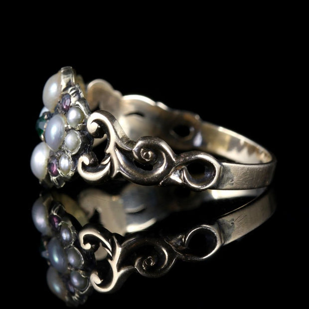 Antique Georgian Ring Pearl 18Ct Gold Circa 1800