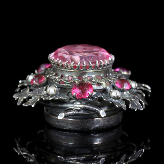Antique Georgian Pink Paste Pendant Locket Silver Circa 1800