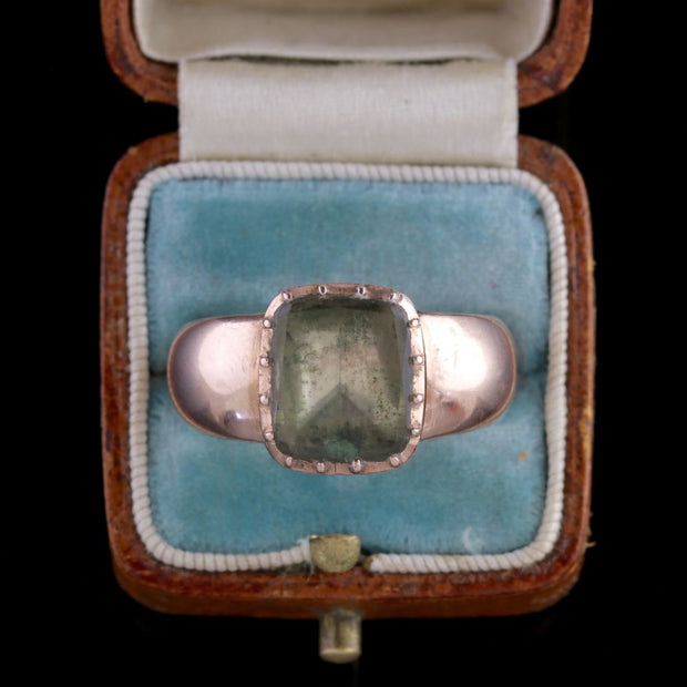 Antique Georgian Ring 18Ct Gold Rock Crystal Circa 1780