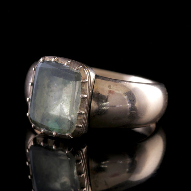 Antique Georgian Ring 18Ct Gold Rock Crystal Circa 1780