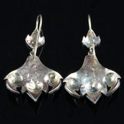 Antique Georgian Rose Cut Diamond Earrings Silver Gold