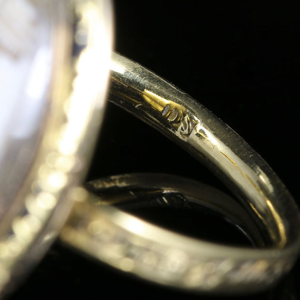 Antique Georgian Sepia Mourning Ring 18Ct Yellow Gold
