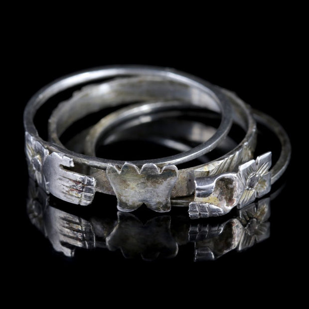 Antique Georgian Silver Fede Ring Circa 1780