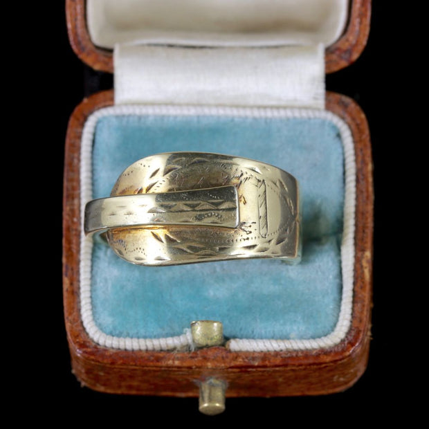 Antique Georgian Spoon Ring 18Ct Gold Silver Circa 1800
