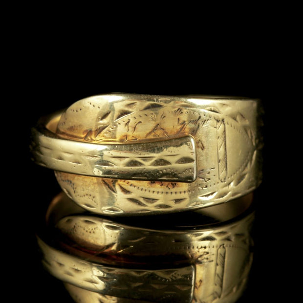 Antique Georgian Spoon Ring 18Ct Gold Silver Circa 1800