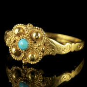Antique Georgian Turquoise 18Ct Gold Ring Circa 1730