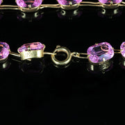 Antique Pink Paste Necklace 18Ct Gold Gilt