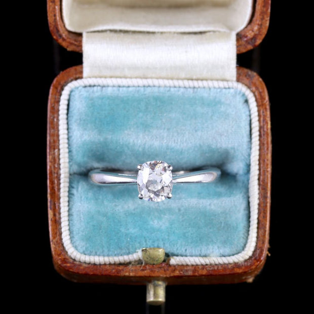 Antique Platinum 0.80Ct Old Cut Diamond Engagement Ring Circa 1920