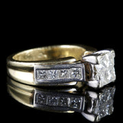 Princess Cut Diamond Cluster Ring 14Ct Gold