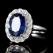 Antique Sapphire Diamond Ring Platinum Circa 1900-1930