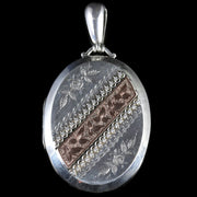 Antique Silver Gold Victorian Locket Dated 1883