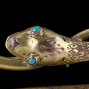 Antique Snake Buckle Turquoise 18Ct Gold Silver Victorian Circa 1870