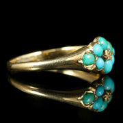 Antique Georgian Turquoise Diamond Ring 18Ct Gold