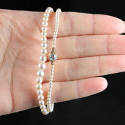 Antique Victorian Pearl Diamond Necklace Circa 1900