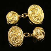 Antique Victorian 18Ct Gold Double Cufflinks Circa 1900