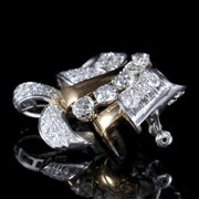 Antique Victorian 18Ct Gold Platinum Diamond Brooch 6Ct Of Diamonds Original Box