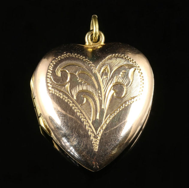 Locket 1890 Antique Victorian 9Ct Gold Heart Locket Circa 1890 – Laurelle Antique ...
