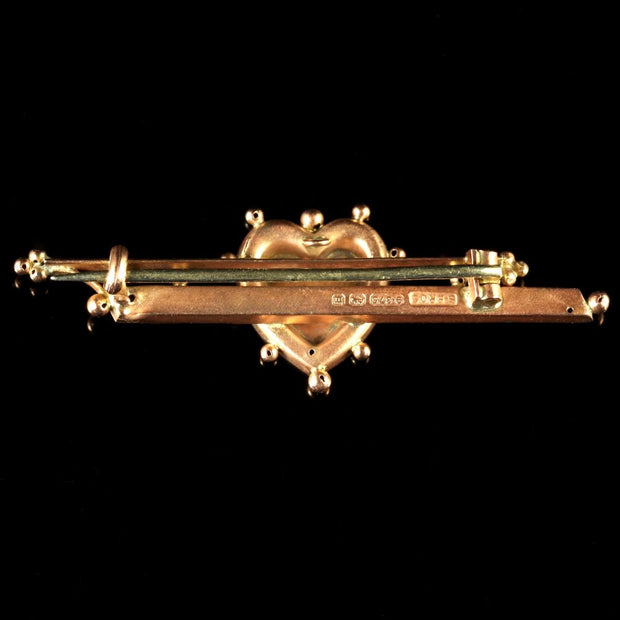 Antique Victorian 9Ct Gold Mizpah Brooch Circa 1880