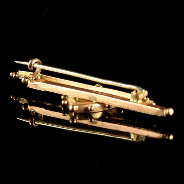 Antique Victorian 9Ct Gold Mizpah Brooch Circa 1880