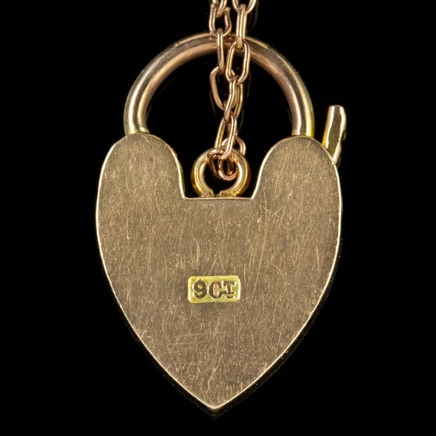 Antique Victorian 9Ct Gold Slider Heart Bracelet Circa 1900