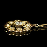 Antique Victorian Aquamarine Pendant Necklace 18Ct Gold