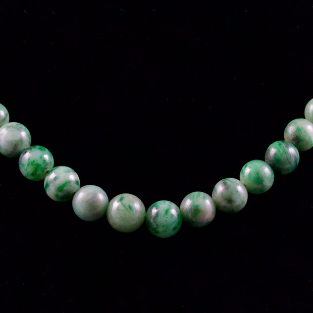 Antique Victorian Beaded Long Jade Necklace Circa 1900