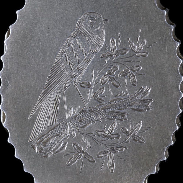 Antique Victorian Bird Locket Sterling Silver Birmingham Circa 1900