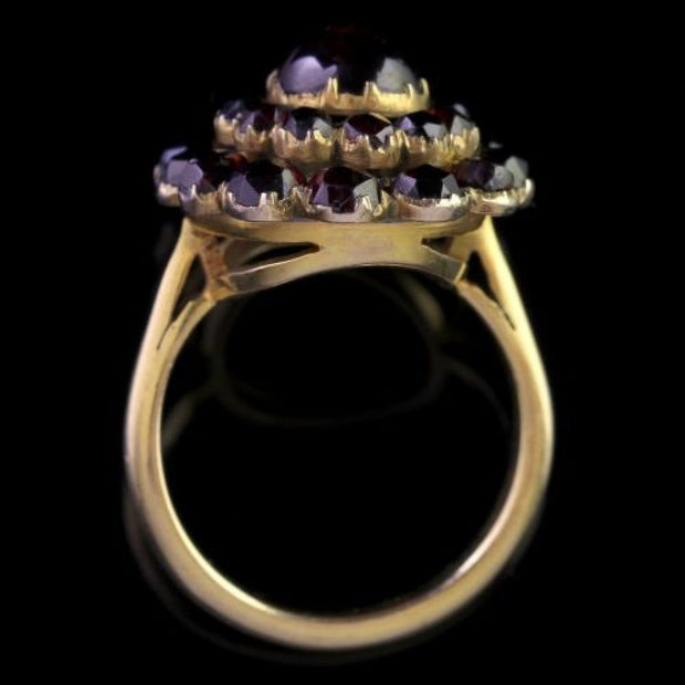Antique Victorian Bohemian Garnet Ring Circa 1880