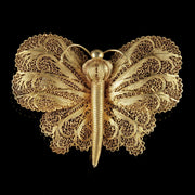 Antique Victorian Butterfly Brooch Silver 18Ct Gold Circa 1900