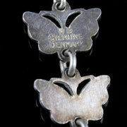Antique Victorian Butterfly Enamel Bracelet Circa 1900