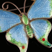 Antique Victorian Butterfly Enamel Brooch Circa 1900