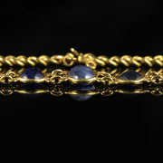 Antique Victorian Cabochon Sapphire Bracelet 18Ct Gold