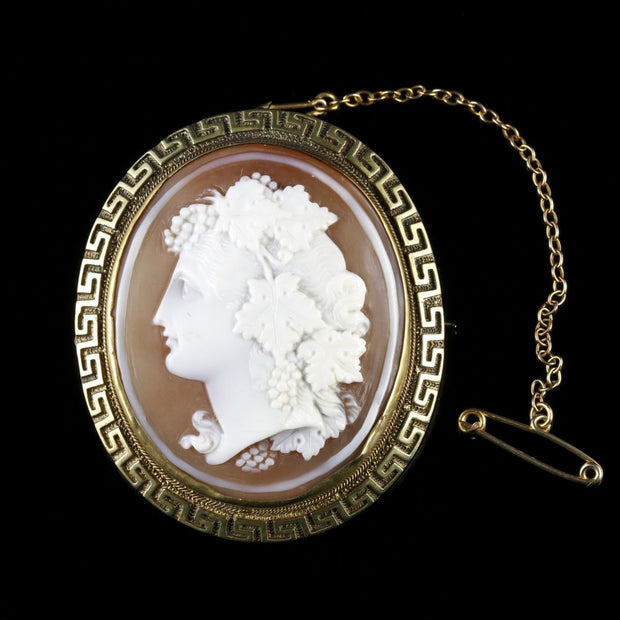 Antique Victorian Cameo Gold Brooch Circa 1860