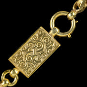 Antique Victorian Chain Link Collar 18Ct Gold On Silver Necklace Circa 1900