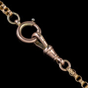 Antique Victorian Chain Necklace Faith Hope Charity Charms 9Ct Rose Gold Circa 1880