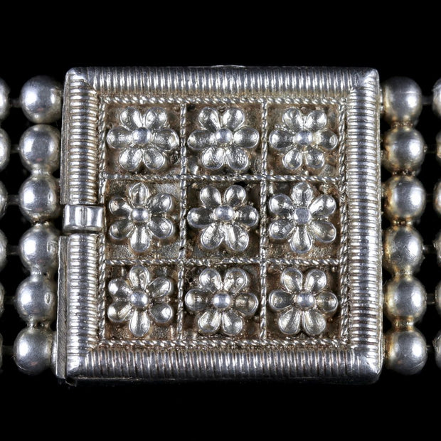 Antique Victorian Choker Necklace Silver Bracelets Circa 1880