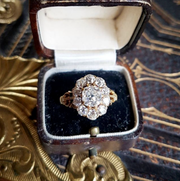 Antique Victorian Diamond Cluster Ring 18Ct Cluster Ring Circa 1880